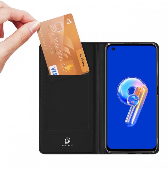 Dux Ducis Skin Pro-fodral för Asus Zenfone 9 flip-fodral plånboksställ svart