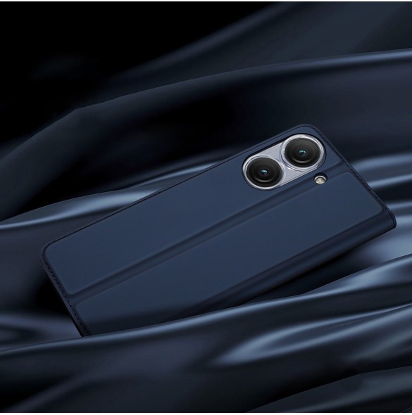 Dux Ducis Skin Pro-fodral för Asus Zenfone 9 flip-fodral plånboksställ svart