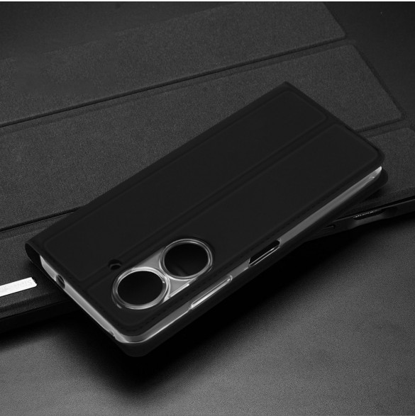 Dux Ducis Skin Pro-fodral för Asus Zenfone 9 flip-fodral plånboksställ svart