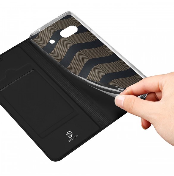 Dux Ducis Skin Pro-fodral för Google Pixel 7a Flip Card-plånboksställ Svart
