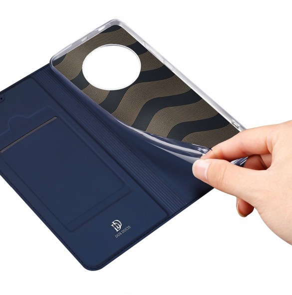 Dux Ducis Skin Pro-fodral för Honor Magic5 Flip Card-plånboksställ Blå