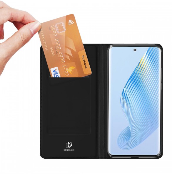 Dux Ducis Skin Pro-fodral för Honor Magic5 flip-fodral plånboksställ svart