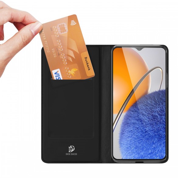 Dux Ducis Skin Pro-fodral till Huawei nova Y61 flip-cover-kortplånboksställ svart
