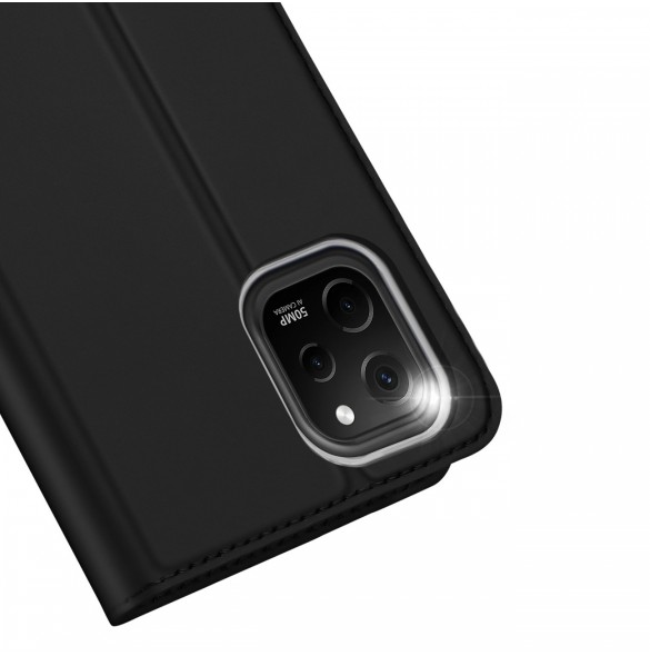 Dux Ducis Skin Pro-fodral till Huawei nova Y61 flip-cover-kortplånboksställ svart