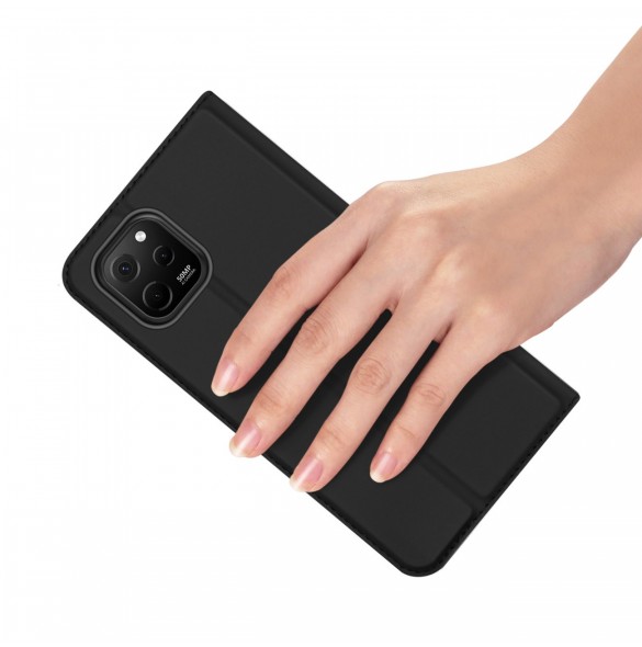 Dux Ducis Skin Pro-fodral till Huawei nova Y61 flip-cover-kortplånboksställ svart