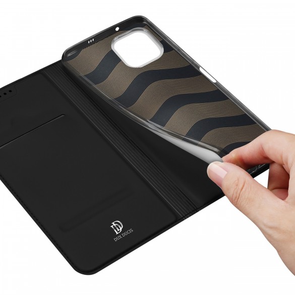 Dux Ducis Skin Pro-fodral till Huawei nova Y61 flip-cover-kortplånboksställ svart