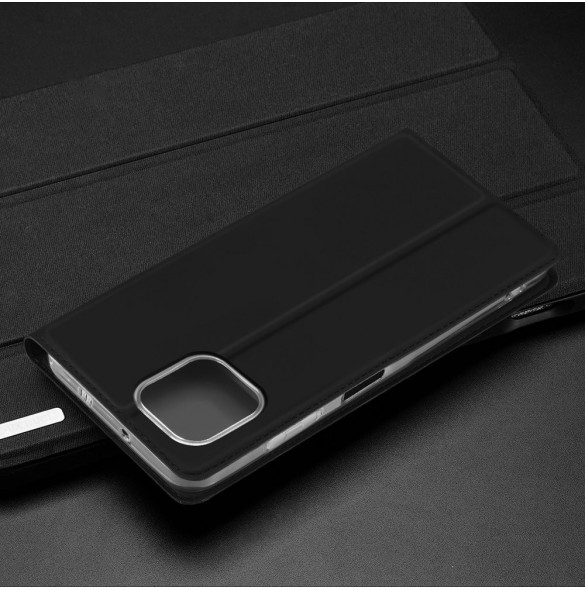 Dux Ducis Skin Pro-fodral till Huawei nova Y61 flip-cover-kortplånboksställ svart
