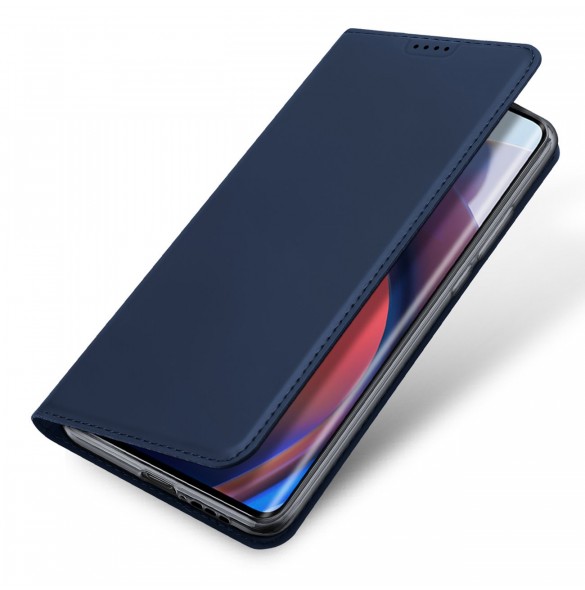 Dux Ducis Skin Pro-fodral för Motorola Edge 30 Fusion flip-fodral kort plånboksställ blå