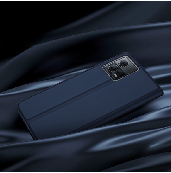 Dux Ducis Skin Pro-fodral för Motorola Edge 30 Fusion flip-fodral kort plånboksställ blå