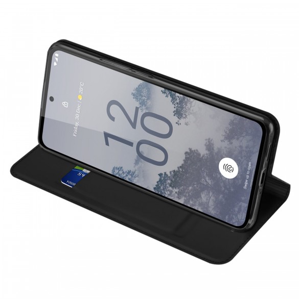 Dux Ducis Skin Pro fodral för Nokia X30 flip-fodral kort plånboksställ svart