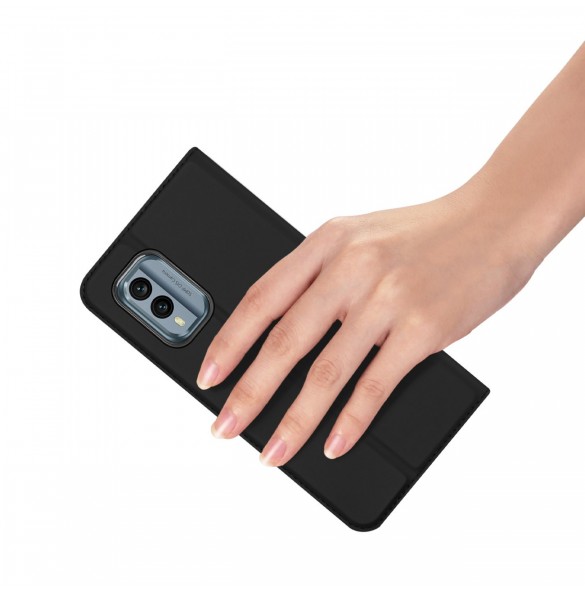 Dux Ducis Skin Pro fodral för Nokia X30 flip-fodral kort plånboksställ svart