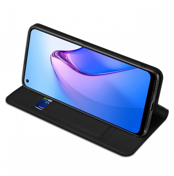 Dux Ducis Skin Pro-fodral för Oppo Reno 8 flip-fodral plånboksställ svart