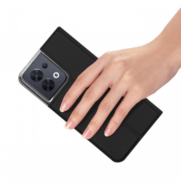 Dux Ducis Skin Pro-fodral för Oppo Reno 8 flip-fodral plånboksställ svart