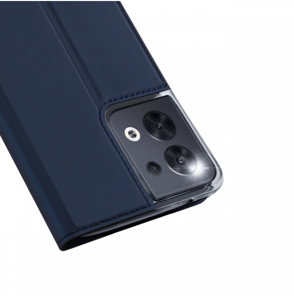 Dux Ducis Skin Pro-fodral för Oppo Reno 8 flip-fodral kort plånboksställ blå