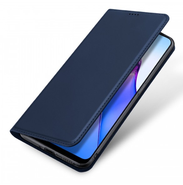 Dux Ducis Skin Pro-fodral för Oppo Reno 8 flip-fodral kort plånboksställ blå
