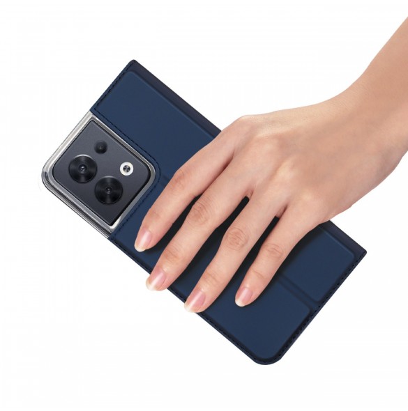 Dux Ducis Skin Pro-fodral för Oppo Reno 8 flip-fodral kort plånboksställ blå
