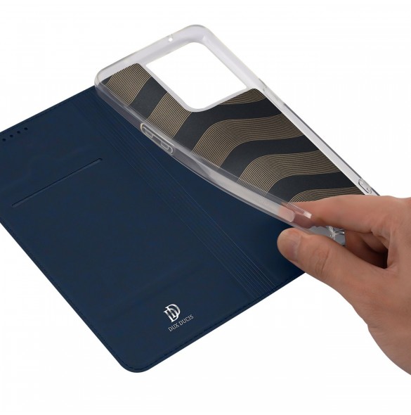 Dux Ducis Skin Pro-fodral för Oppo Reno 8 flip-fodral kort plånboksställ blå