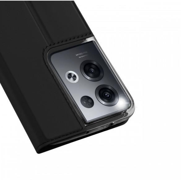 Dux Ducis Skin Pro-fodral för Oppo Reno 8 Pro flip-fodral plånboksställ svart