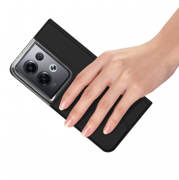 Dux Ducis Skin Pro-fodral för Oppo Reno 8 Pro flip-fodral plånboksställ svart