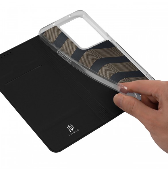 Dux Ducis Skin Pro-fodral för Oppo Reno 8 Pro flip-fodral plånboksställ svart
