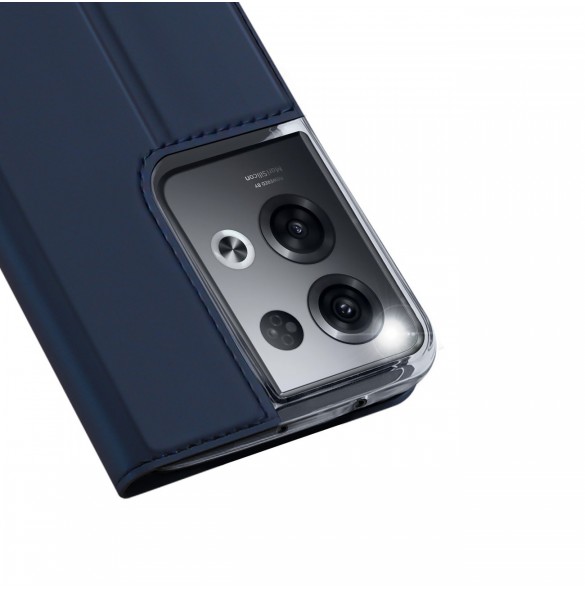 Dux Ducis Skin Pro-fodral för Oppo Reno 8 Pro flip-fodral kort plånboksställ blå