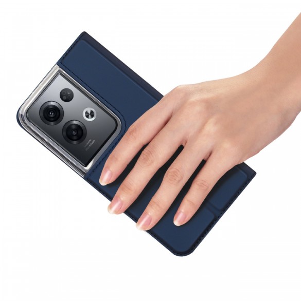 Dux Ducis Skin Pro-fodral för Oppo Reno 8 Pro flip-fodral kort plånboksställ blå