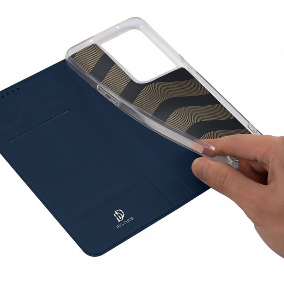 Dux Ducis Skin Pro-fodral för Oppo Reno 8 Pro flip-fodral kort plånboksställ blå
