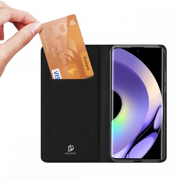 Dux Ducis Skin Pro-fodral för Realme 10 Pro Flip Card-plånboksställ Svart