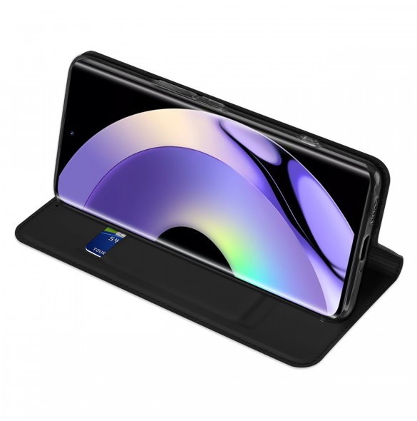 Dux Ducis Skin Pro-fodral för Realme 10 Pro Flip Card-plånboksställ Svart