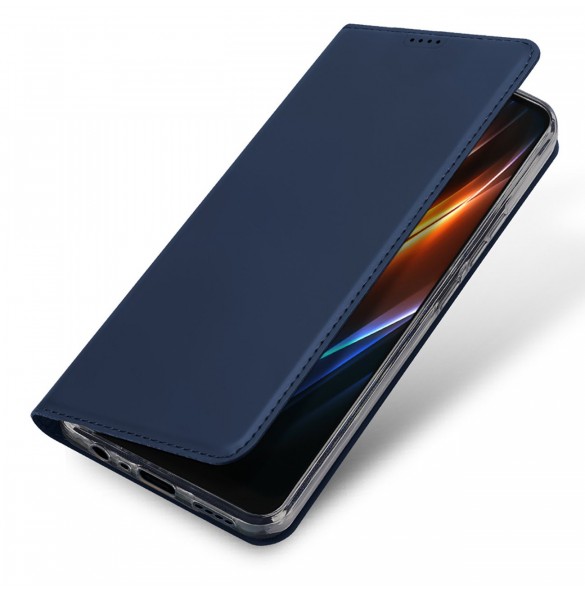 Dux Ducis Skin Pro Fodral För Realme C30 / Realme Narzo 50i Prime Cover Flip Card Plånboksställ Blå