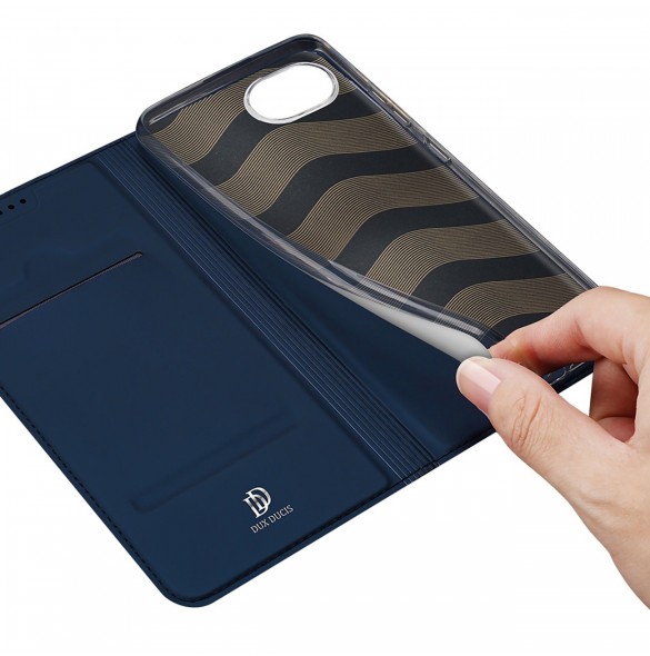 Dux Ducis Skin Pro Fodral För Realme C30 / Realme Narzo 50i Prime Cover Flip Card Plånboksställ Blå