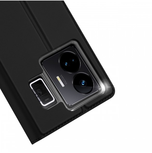 Dux Ducis Skin Pro Fodral För Realme GT Neo 5 / Realme GT3 Flip Cover Card Plånboksställ Svart
