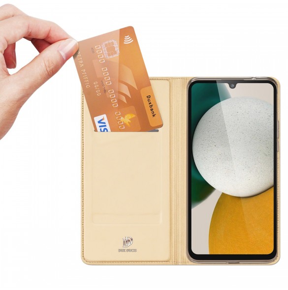 Dux Ducis Skin Pro Fodral för Samsung Galaxy A34 5G Flip Card Plånboksställ Guld