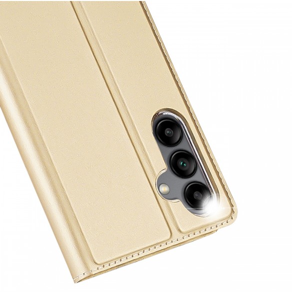 Dux Ducis Skin Pro Fodral för Samsung Galaxy A34 5G Flip Card Plånboksställ Guld