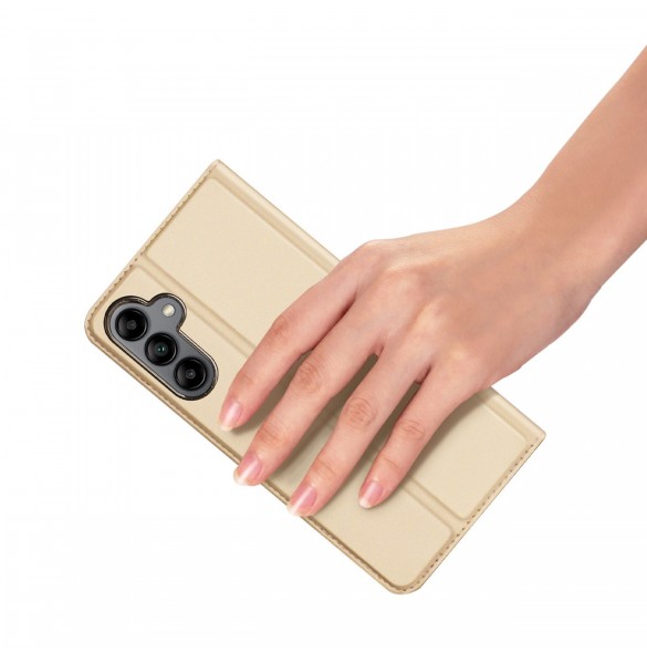 Dux Ducis Skin Pro Fodral för Samsung Galaxy A34 5G Flip Card Plånboksställ Guld