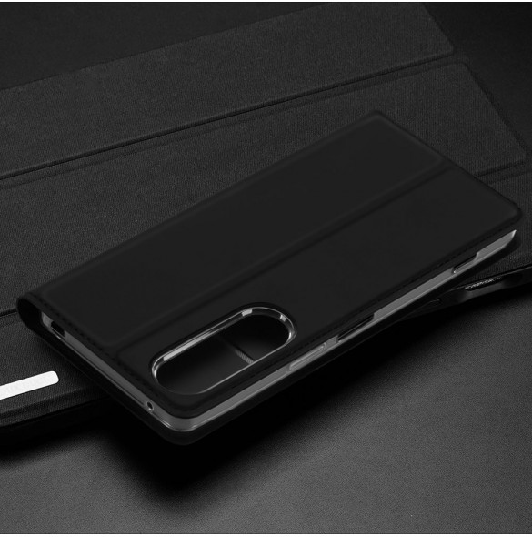 Dux Ducis Skin Pro Fodral för Sony Xperia 1 V Flip Card Plånboksställ Svart