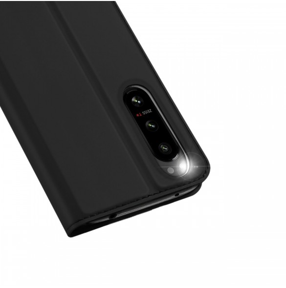 Dux Ducis Skin Pro-fodral för Sony Xperia 5 IV flip-cover-kortplånboksställ svart