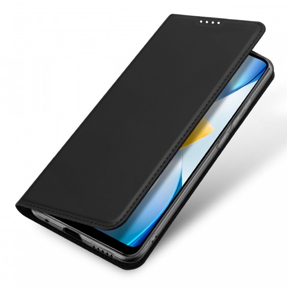 Dux Ducis Skin Pro-fodral för Xiaomi Poco C40-fodral med flip-kort-plånboksställ svart