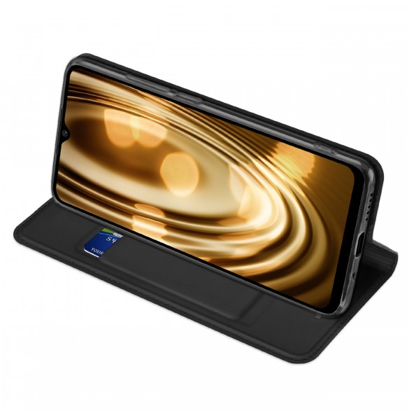 Dux Ducis Skin Pro-fodral för Xiaomi Poco C40-fodral med flip-kort-plånboksställ svart