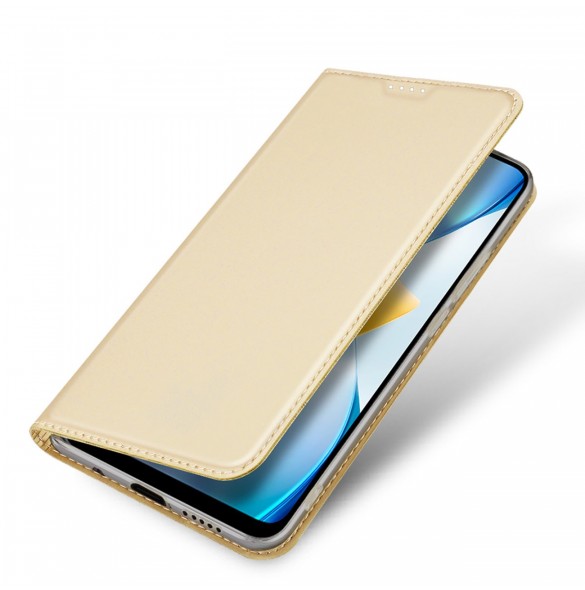 Dux Ducis Skin Pro-fodral för Xiaomi Poco C40 Flip Card-plånboksställ Guld