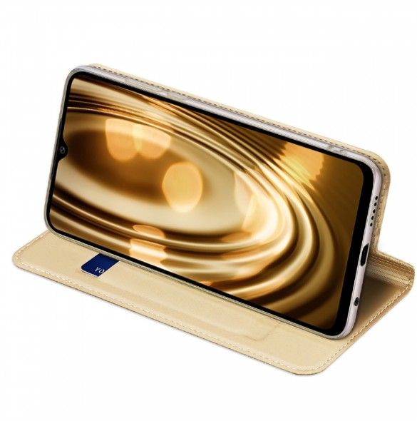Dux Ducis Skin Pro-fodral för Xiaomi Poco C40 Flip Card-plånboksställ Guld