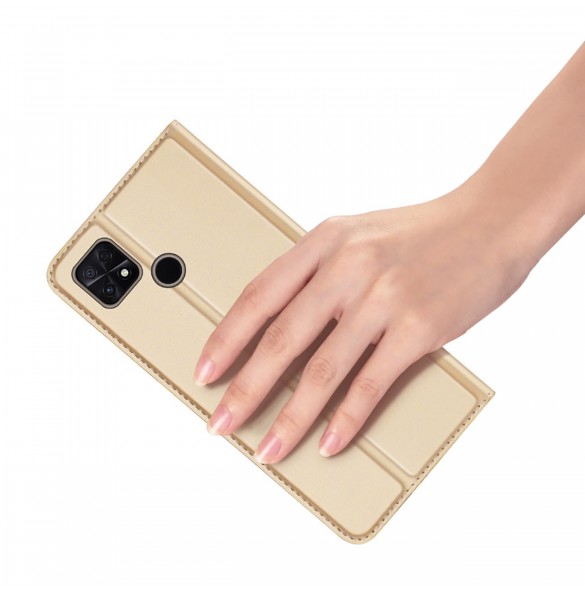 Dux Ducis Skin Pro-fodral för Xiaomi Poco C40 Flip Card-plånboksställ Guld
