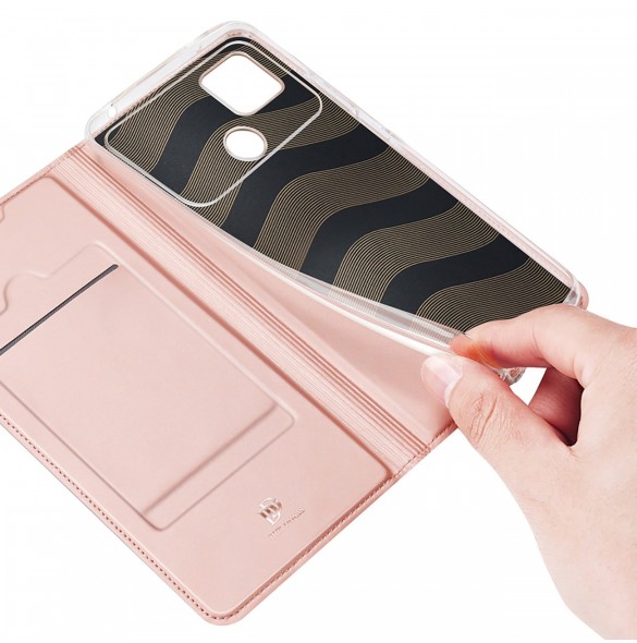Dux Ducis Skin Pro Fodral till Xiaomi Poco C40 Flip Card Plånboksställ Rosa