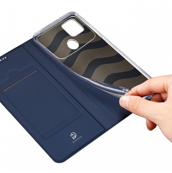 Dux Ducis Skin Pro-fodral för Xiaomi Poco C40 flip-cover-kortplånboksställ blå