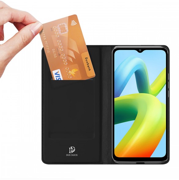 Dux Ducis Skin Pro Fodral för Xiaomi Redmi A1+ Flip Card Plånboksställ Svart