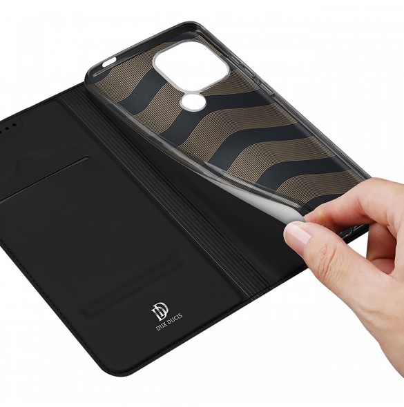 Dux Ducis Skin Pro Fodral för Xiaomi Redmi A1+ Flip Card Plånboksställ Svart