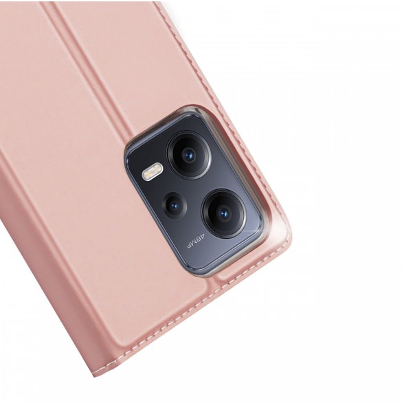 Dux Ducis Skin Pro Fodral För Xiaomi Redmi Note 12 5G / Poco X5 5G Cover Flip Card Plånboksställ Rosa