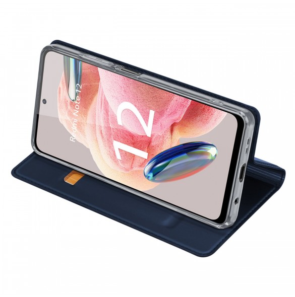Dux Ducis Skin Pro-fodral till Xiaomi Redmi Note 12 Flip Card-plånboksställ Blå