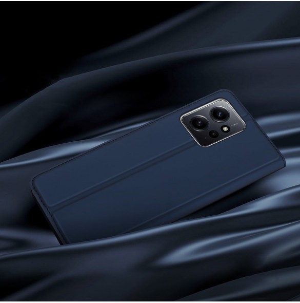 Dux Ducis Skin Pro-fodral till Xiaomi Redmi Note 12 Flip Card-plånboksställ Blå