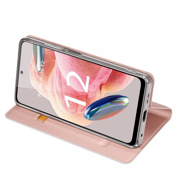 Dux Ducis Skin Pro Fodral för Xiaomi Redmi Note 12 Flip Card Plånboksställ Rosa